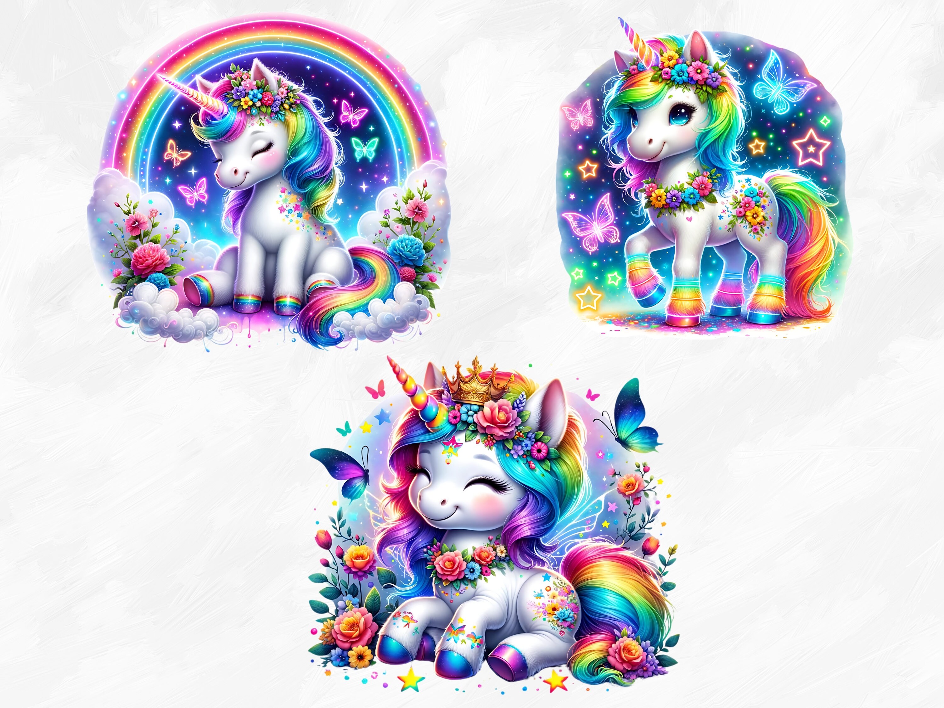 Watercolor Baby Unicorn Collection Clipart, 15 PNG Unicorn Clipart ...