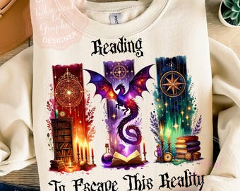 Reading to Escape This Reality PNG, Dark Romance Png, Romantasy Book Lover Png, Spicy Book Quotes Png, Bookish Png, Reader Png, Reading Png