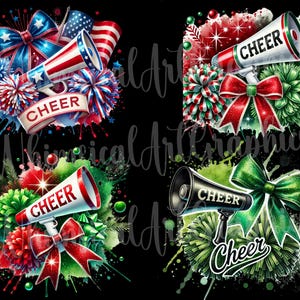 Cheer PNG Bundle Collection, 17 PNG Sports Clipart, Airbrushed Cheer ...