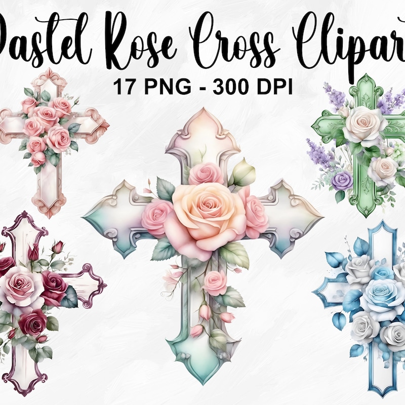 Pastel Cross Clipart - Etsy