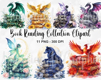 Book Reading Clipart Bundle, Dark Romance PNG, Book Quote Sublimation, Book Lover PNG, Reader Digital Design, Reading Png, Commercial Use