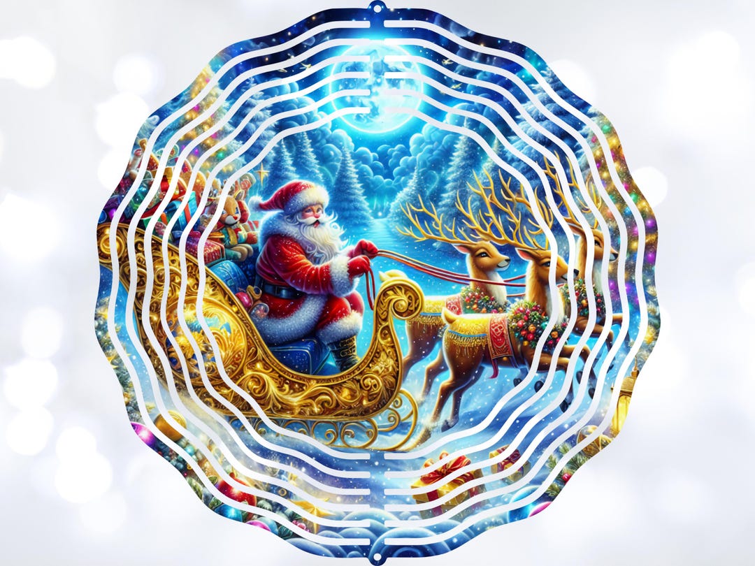 Christmas Santa Wind Spinner Sublimation Design, Instant Download, PNG ...