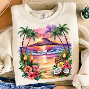 Havaiano Png, Havaí PNG, Arte das Ilhas Havaianas, Aloha Png, Palmeira PNG, Vibrações de Praia, Luau Png, Vida na Ilha Havaiana, Vibrações de Aloha