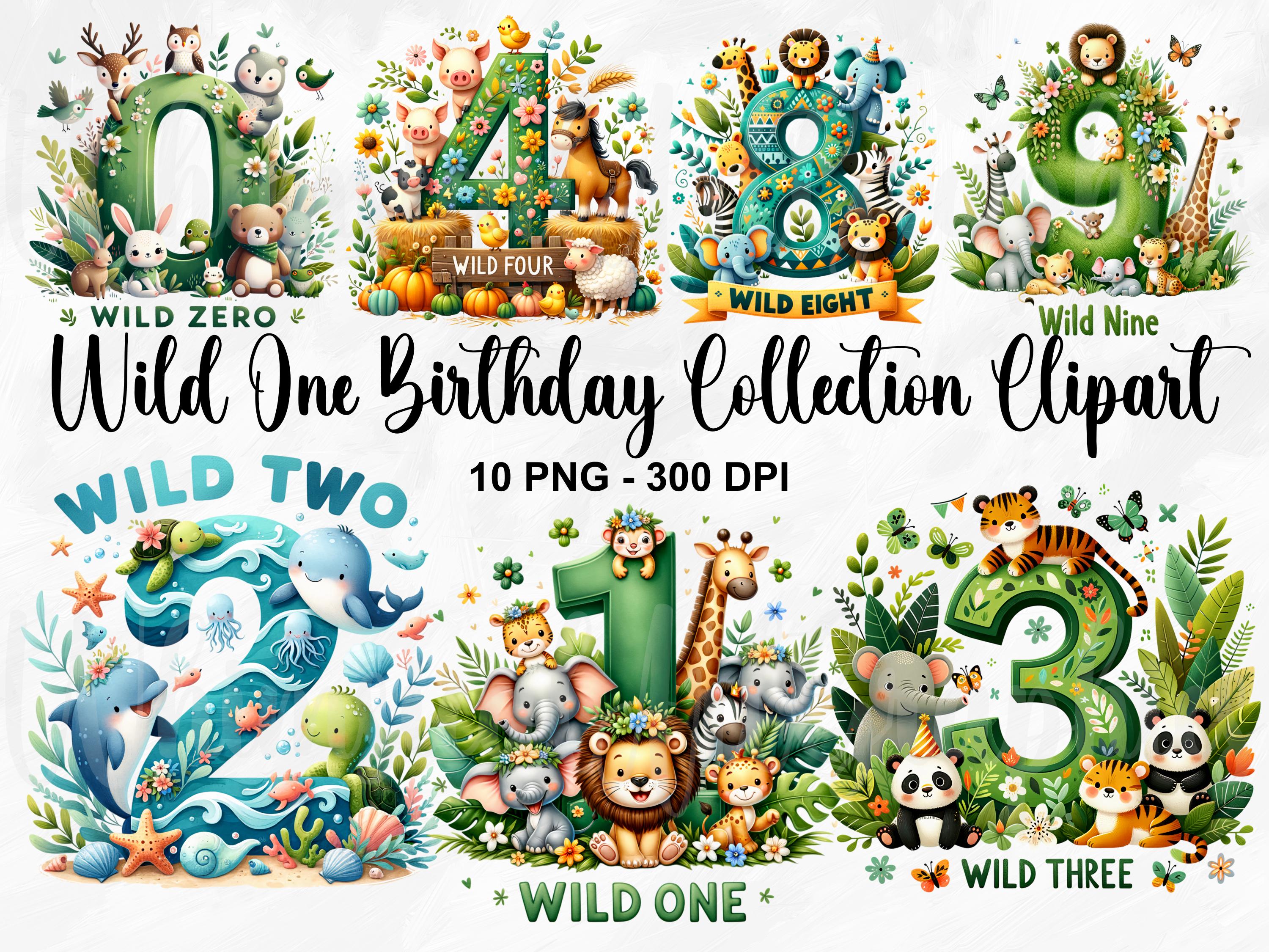 Wild One Birthday Collection, Wild One PNG, 1st Birthday Safari Jungle ...