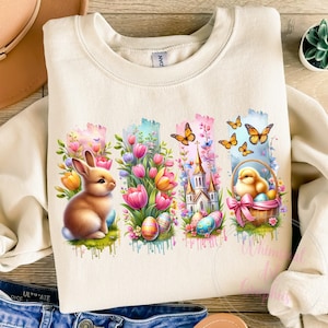 Coelhinho da Páscoa PNG, Páscoa Retro Png, Feliz Páscoa Png, Páscoa Floral Png, Primavera Floral Png, Coquete de Páscoa Png, Pincelada Páscoa Png