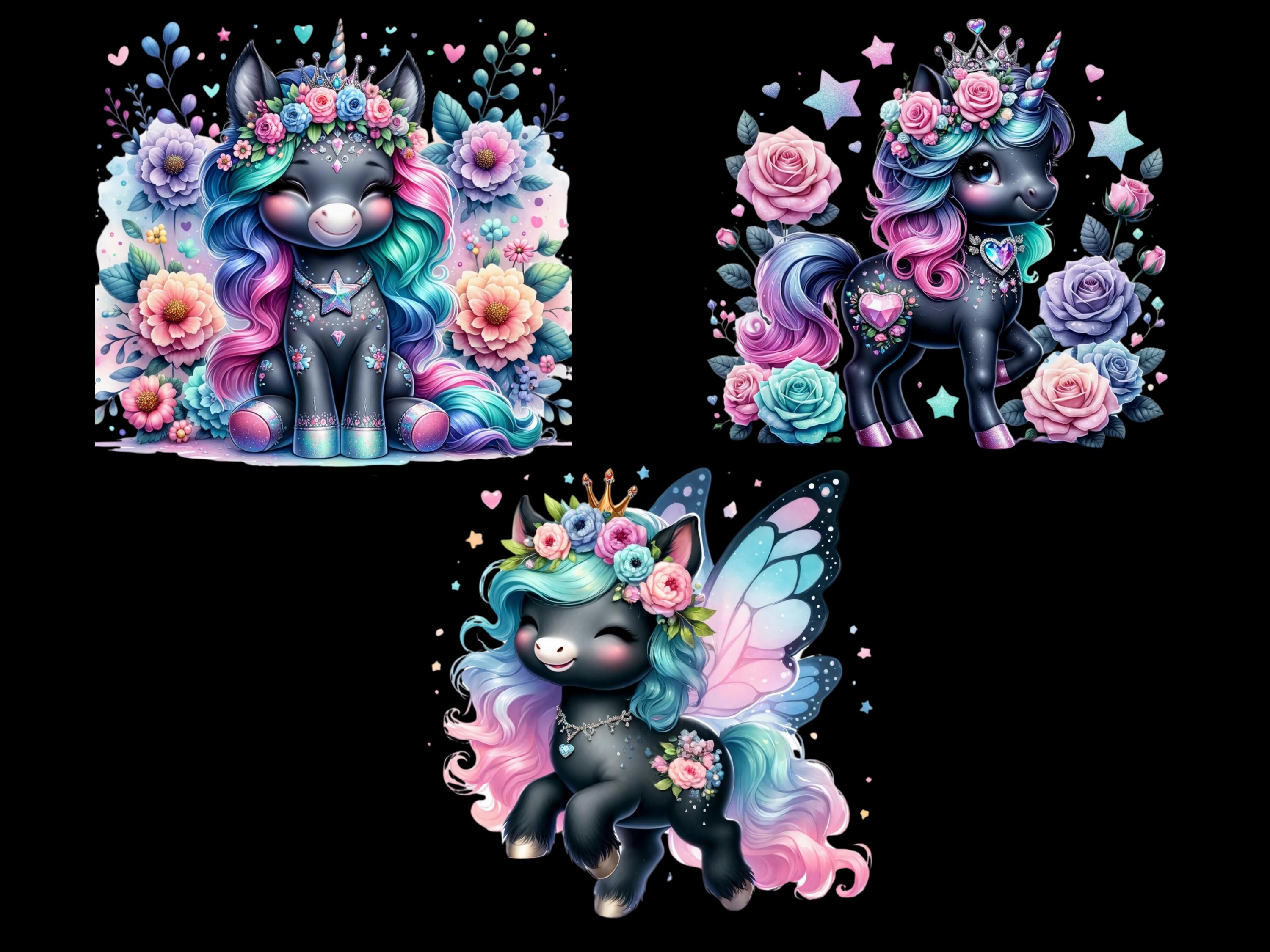 Watercolor Baby Unicorns Collection Clipart, 15 PNG Unicorn Clipart ...
