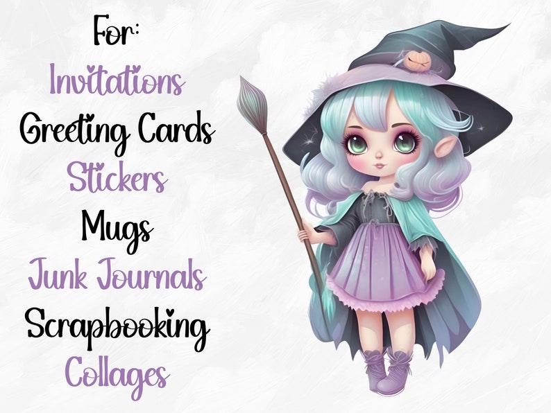 Watercolor Pastel Halloween Collection Clipart, 30 PNG Halloween Clipart Bundle, Pastel Goth PNG, Pastel Halloween Clipart, Commercial Use image 9