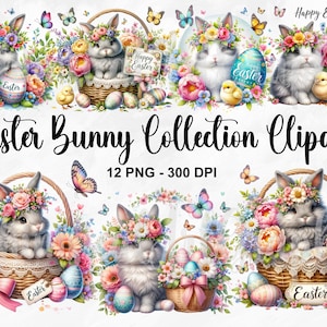 12 PNG, Easter Bunny Clipart Bundle, Easter Clipart, Bunny Sublimation, Easter Clipart, Easter PNG Graphics, Bunny Graphics, Commercial Use