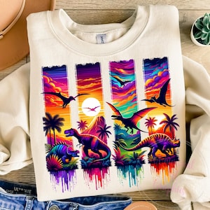 Colorful Dinosaur PNG, T rex Shirt PNG, Boys Shirt PNG, Shirt Sublimation Png Designs, Dinosaur Png, Kids T-Rex Sublimation, Commercial Use