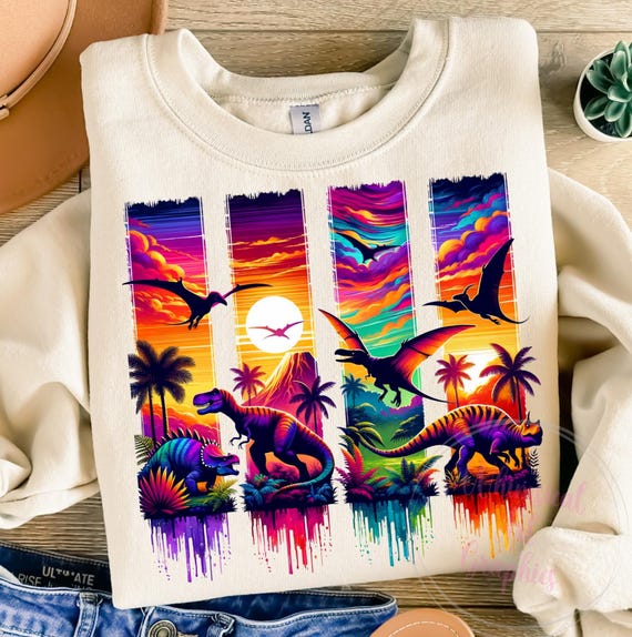 Colorful Dinosaur PNG, T rex Shirt PNG, Boys Shirt PNG, Shirt Sublimation Png Designs, Dinosaur Png, Kids T-Rex Sublimation, Commercial Use