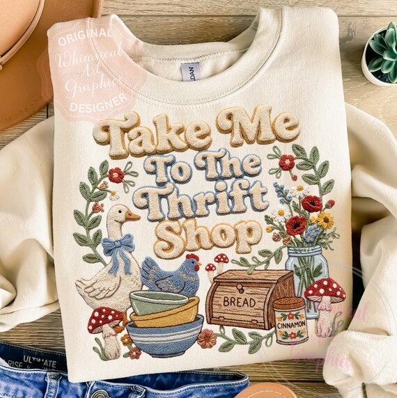 Take Me To The Thrift Shop PNG, Shirt Yarn Design Instant Download Vintage Thrifting Graphic PNG Design, Thrifting Shirt PNG, Commercial Use