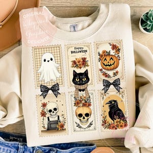 Retro Halloween Cat Ghost PNG, Girly Halloween Png, Fall Png, Halloween Png, Spooky Season Png, Pumpkin Halloween, Spooky Mama PNG