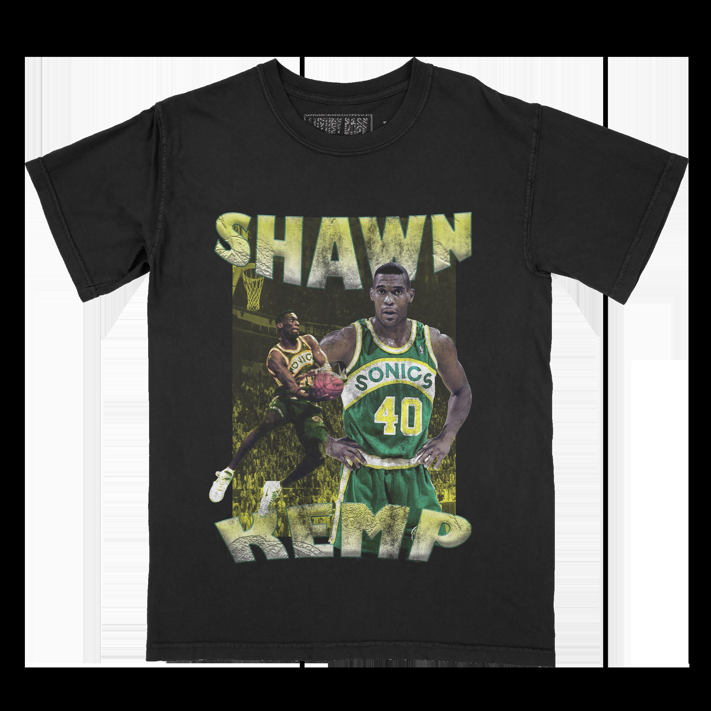 Hall of Fame Shawn Kemp Men’s Gray T-Shirt 2XL Reignman Slam Dunk Seattle  Sonics