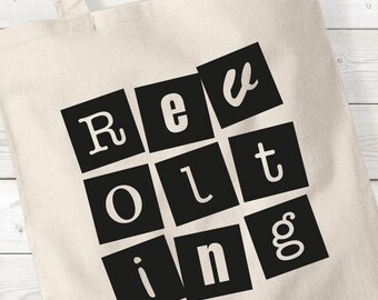 Matilda Tote Bag: Revolting Children Slogan, Cotton Shopping Bag