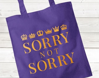 SIX The Musical Tote Bag: "Sorry Not Sorry" Gold Print