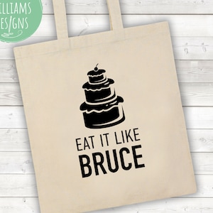 Eat it Like Bruce Tote Bag - Matilda Slogan Cotton Shopper