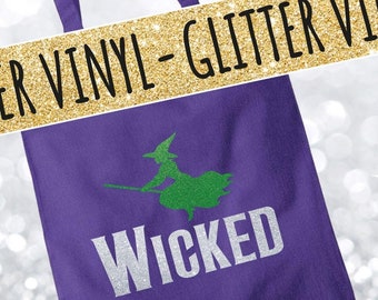 Wicked Witch Glitter Tote Bag: Musical Theatre Cotton Shopping Bag