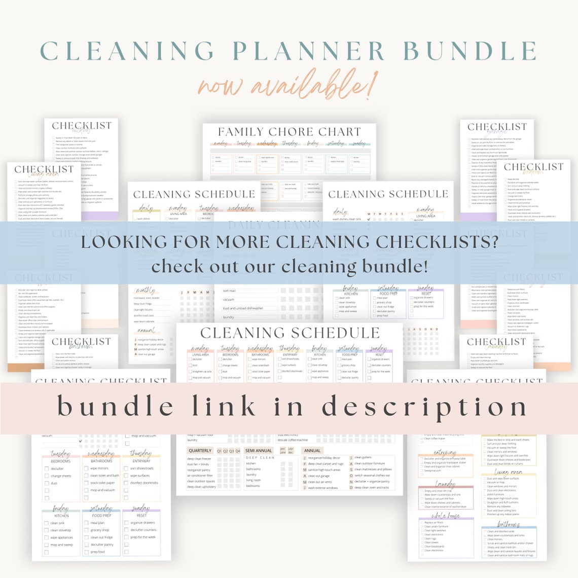 Editable Cleaning Schedule Printable: Chore Checklist (digital Download ...