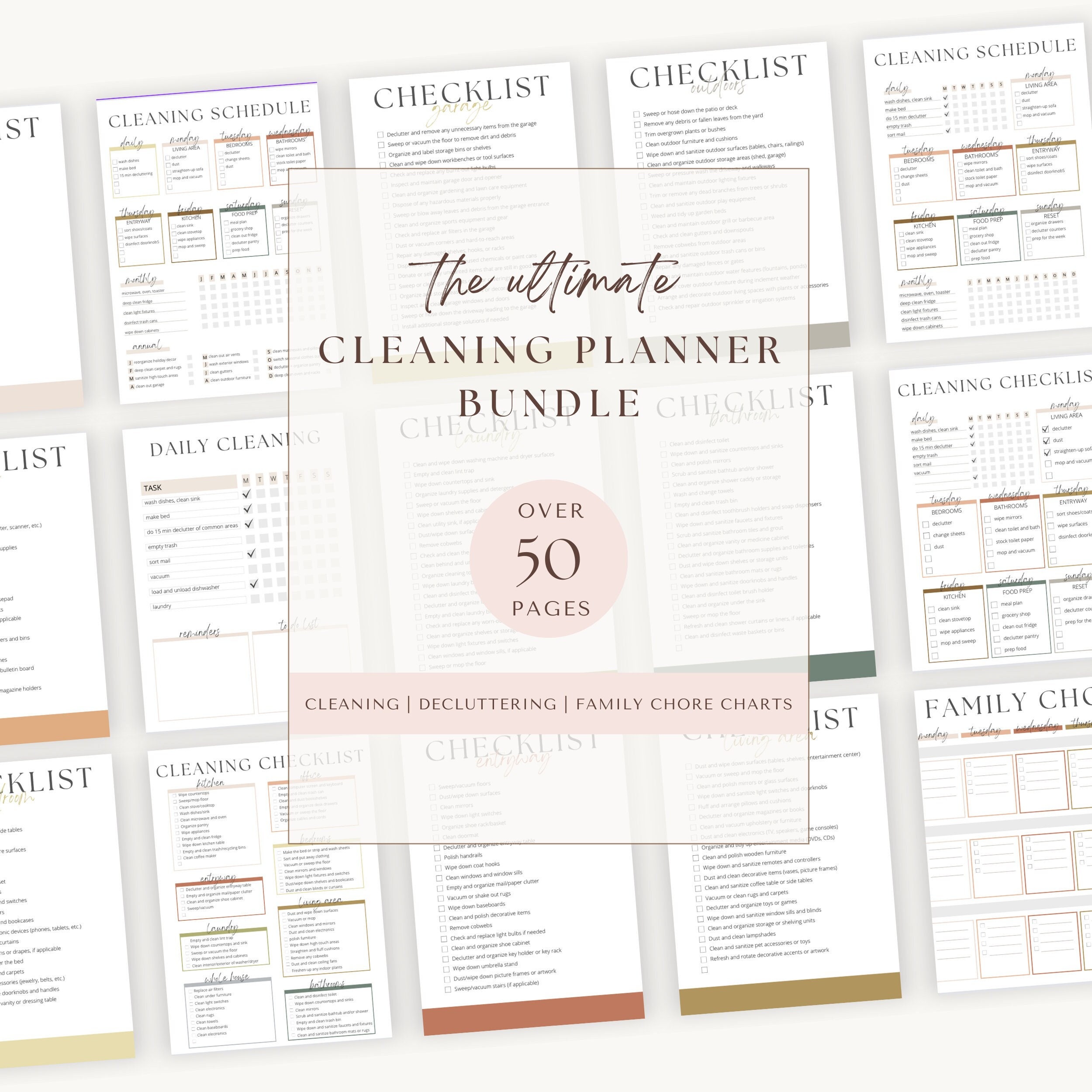 Editable Cleaning Planner, Printable Cleaning Schedule, Home Declutter ...