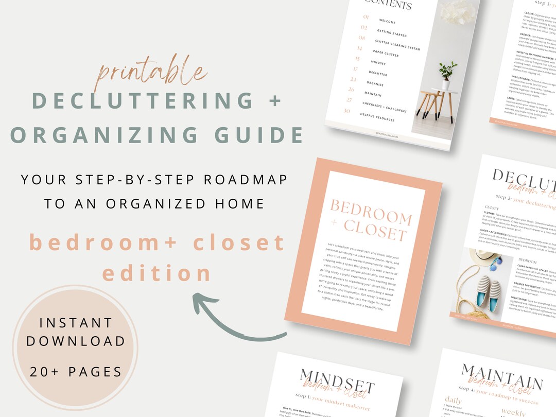 Bedroom & Closet Declutter Guide: Printable Checklist PDF - Etsy