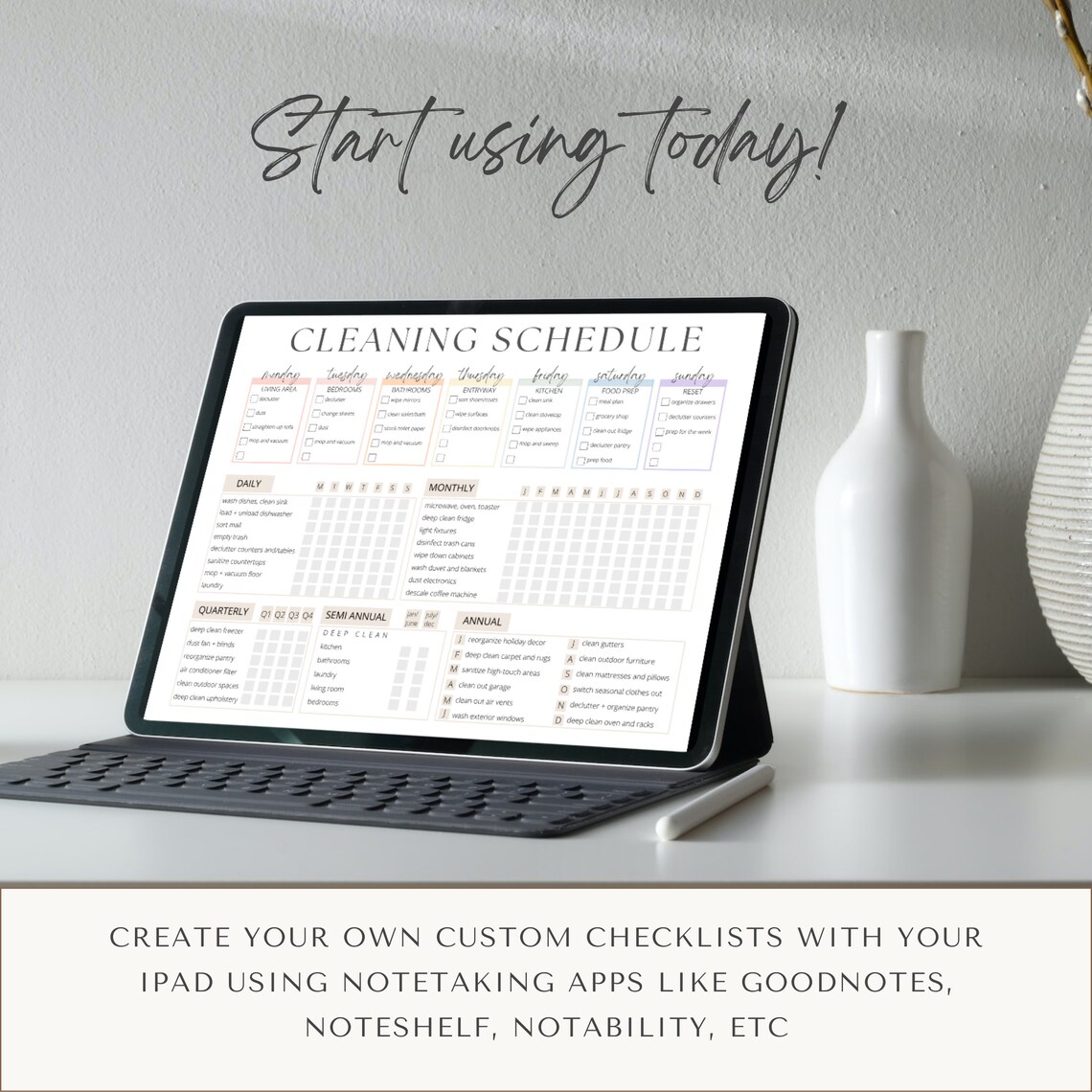 Editable Cleaning Schedule Printable: Chore Checklist (digital Download ...
