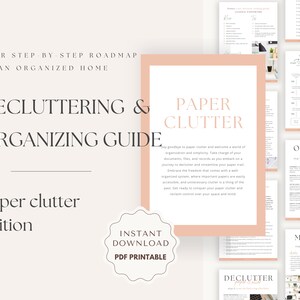 Home Organizing Decluttering Guide, Paper Decluttering, Checklist, Organizing Printable, Printable Organizing Guide, Declutter Checklist