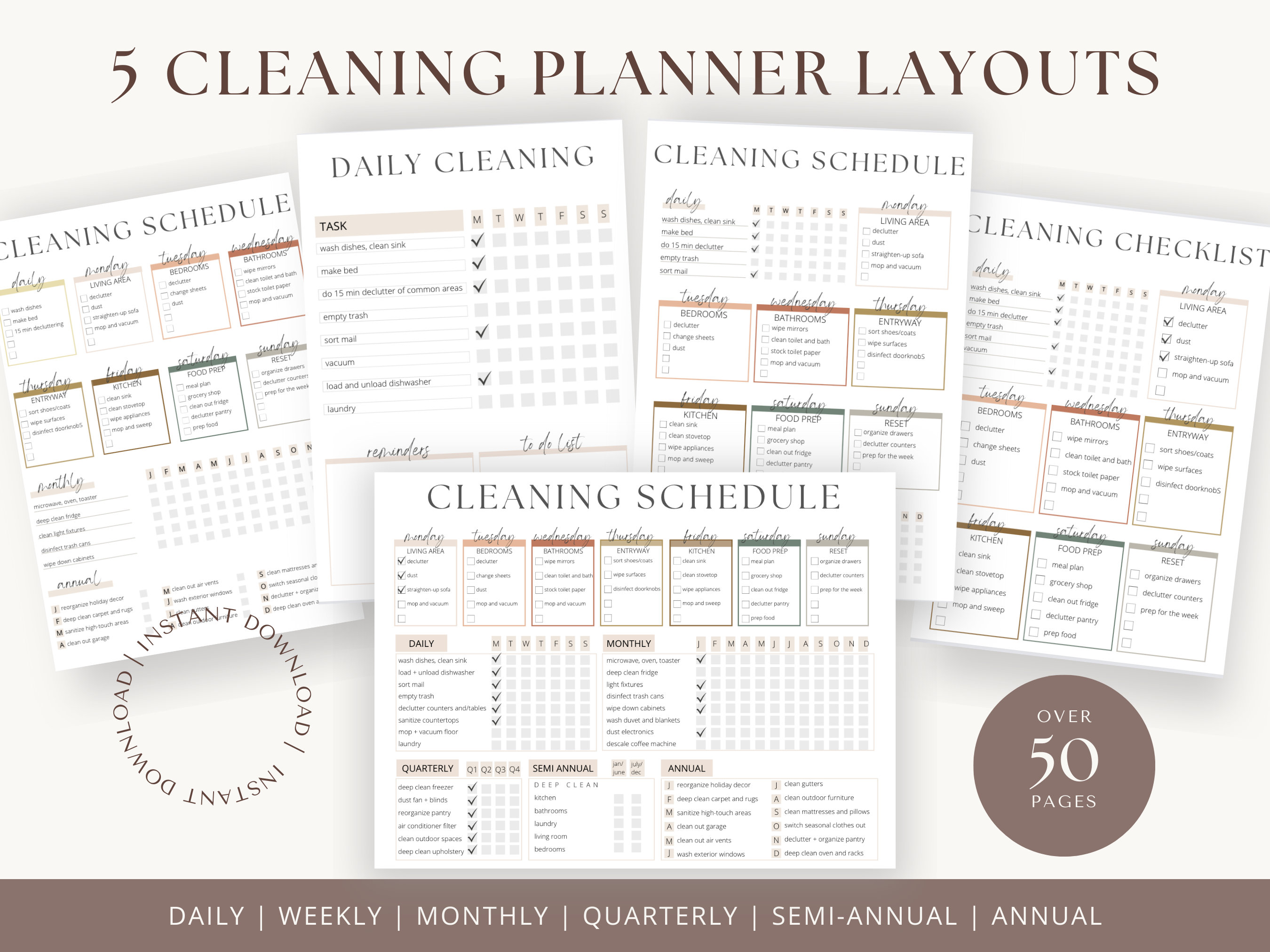 Editable Cleaning Planner Printable Cleaning Schedule Home Declutter
