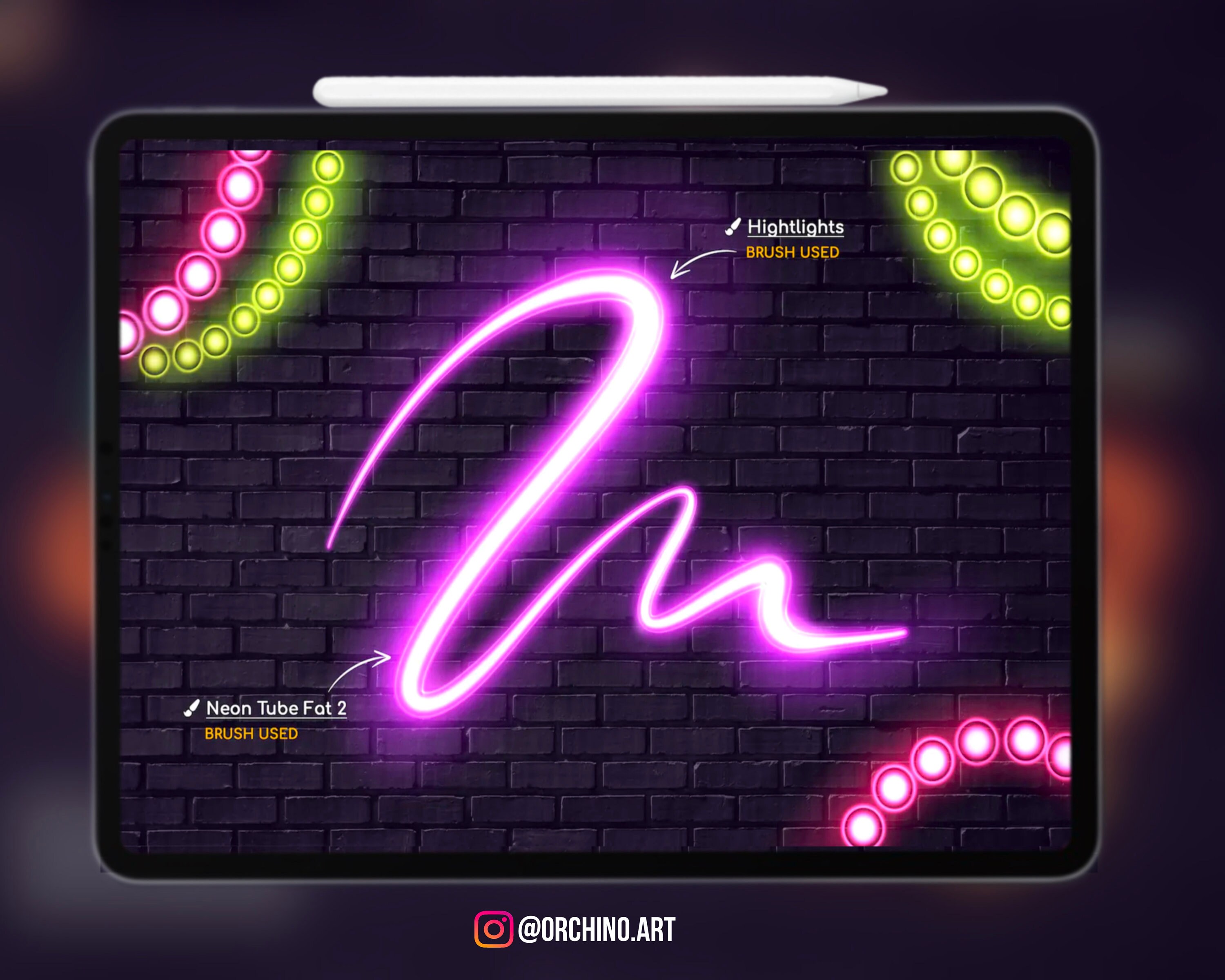 Neon Brushes for Procreate Procreate Neon Brushes 30 Neon Etsy