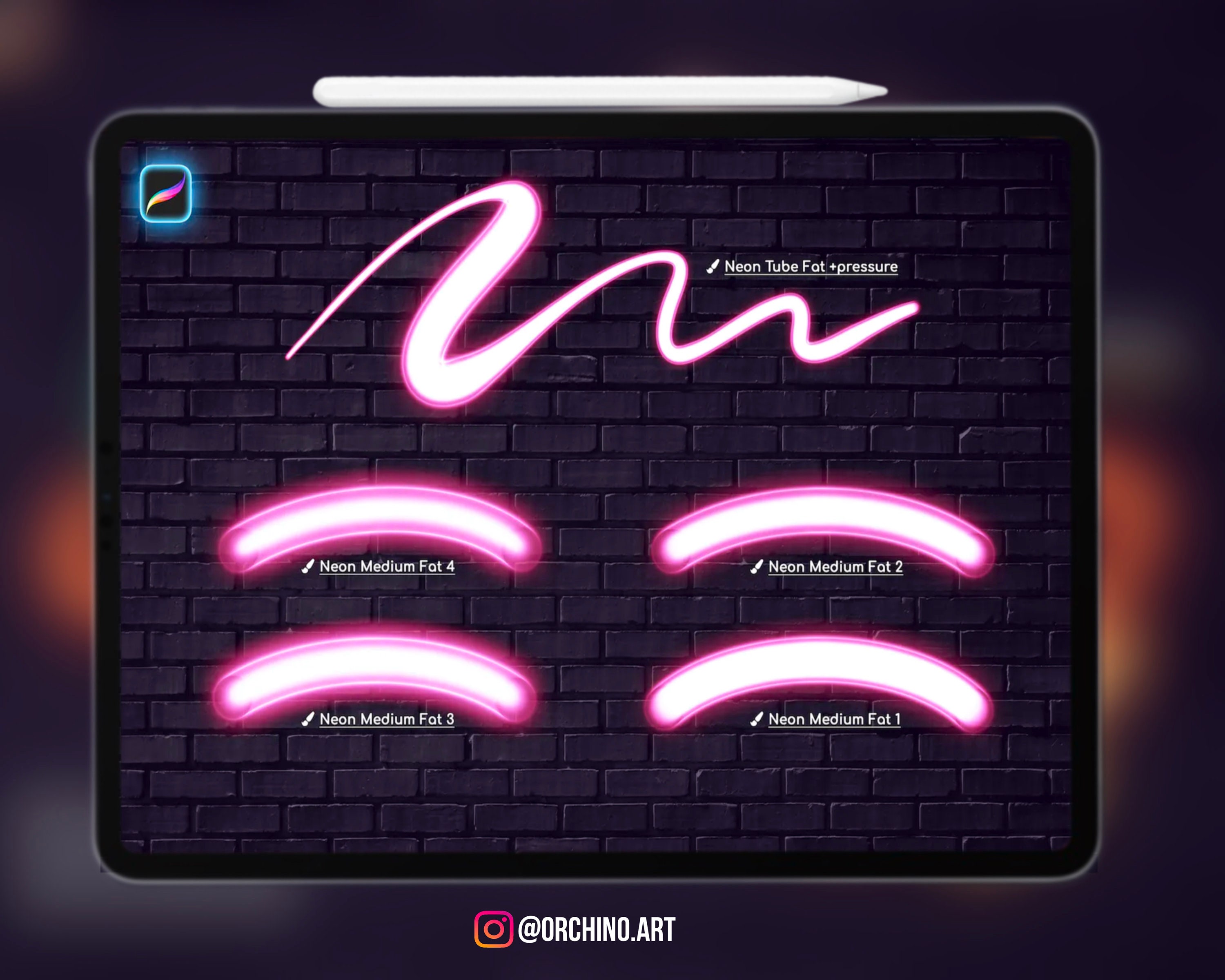 Neon Brushes for Procreate Procreate Neon Brushes 30 Neon Etsy