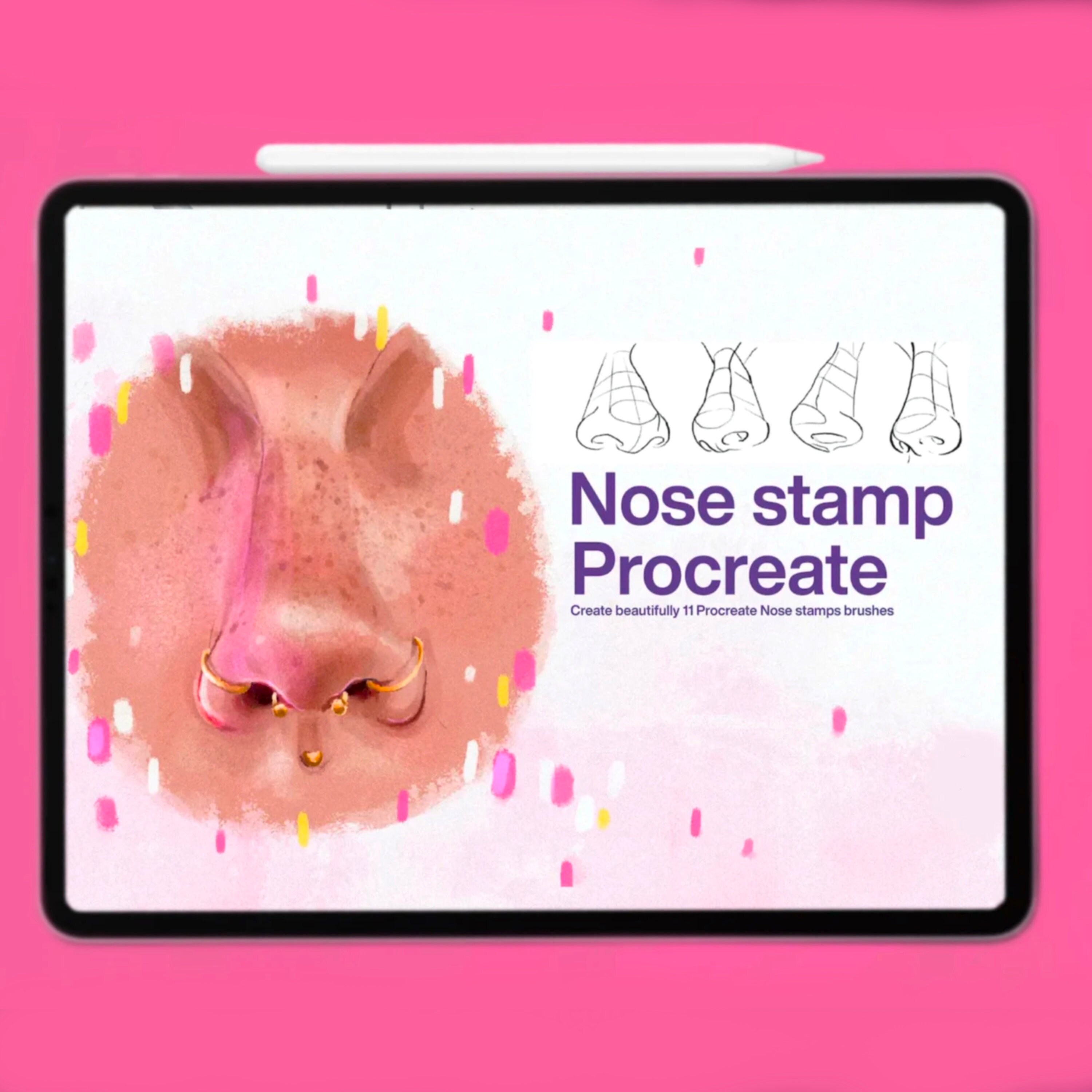 10 Nose Stamp Procreate Nose Sketch Brushes Procreate Noses Stamp