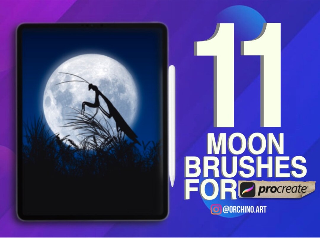 Moon Brushes for Procreate 11 Procreate Moon Phases Stamp Brushes Etsy