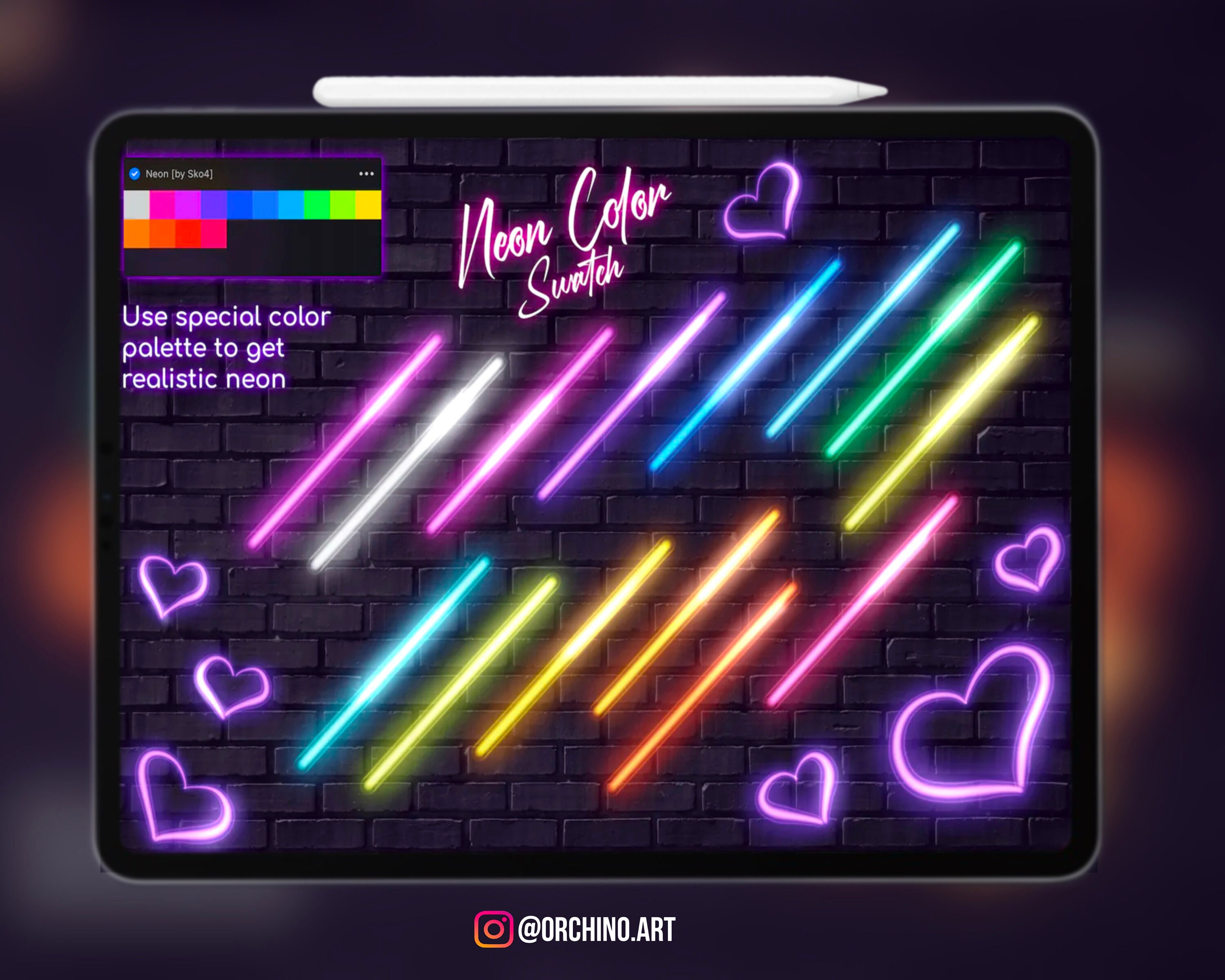 Neon Brushes for Procreate Procreate Neon Brushes 30 Neon Etsy