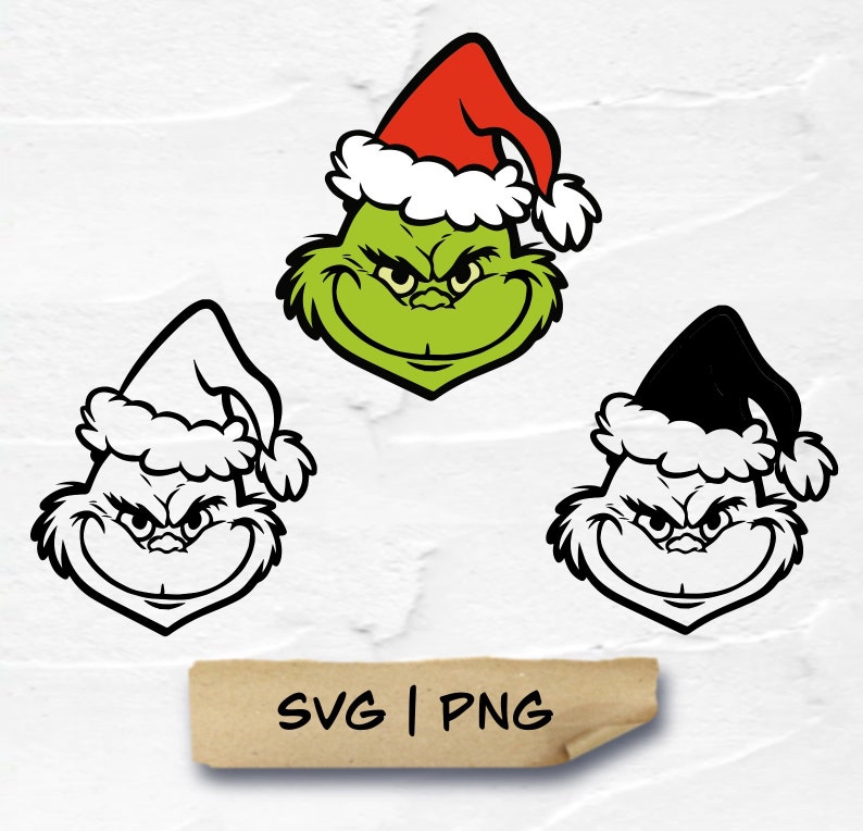 3x Layered Face Svg ,grinch Face SVG, PNG, Christmas Svg, Grinch Face