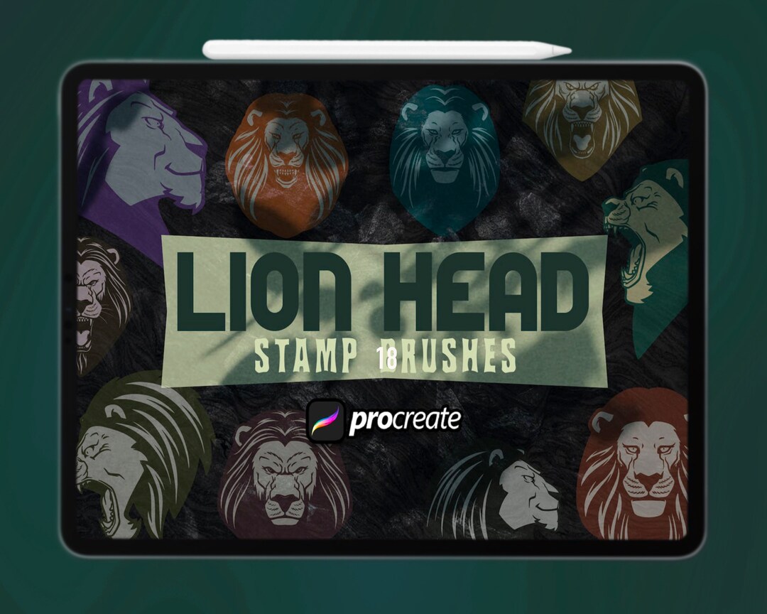 Lions Procreate Brush Set Lion Procreate Stamps Etsy