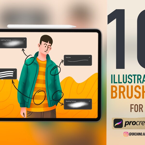 10 Illustration Brushes Procreate | Illustration Brushes For Procreate