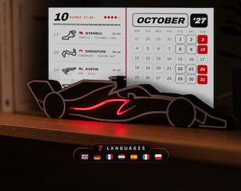 2027 Formula 1 Desk Calendar with LED Car Stand