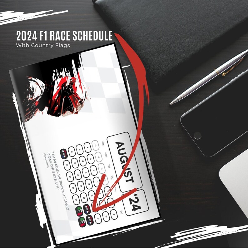 F1 Calendar, Formula 1 Calendar, Formula 1 Desk Calendar, for F1 Fan