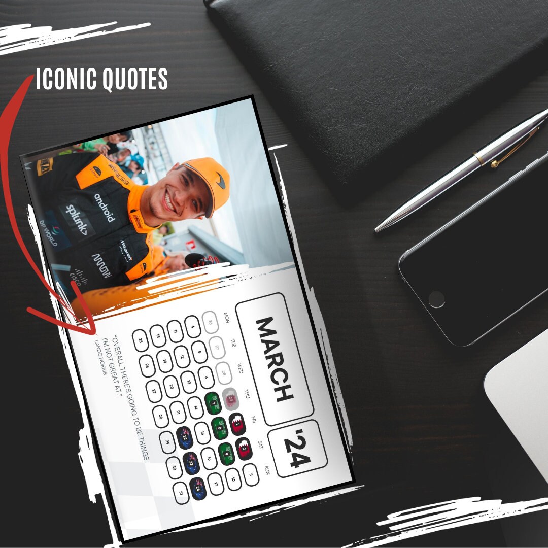 Lando Norris Formula 1 Calendar 2025 Etsy