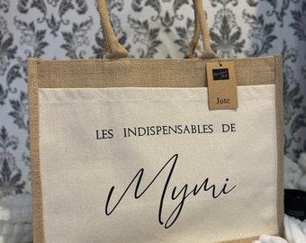 Sac en jute XL - pochette en coton