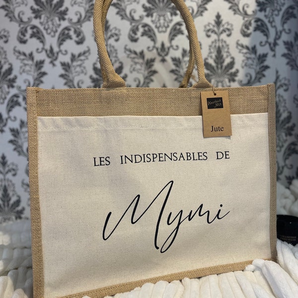 Sac en jute XL - pochette en coton