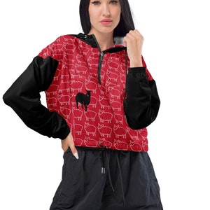 Limited Edition Princess Diana Black Sheep Women’s Cropped Windbreaker