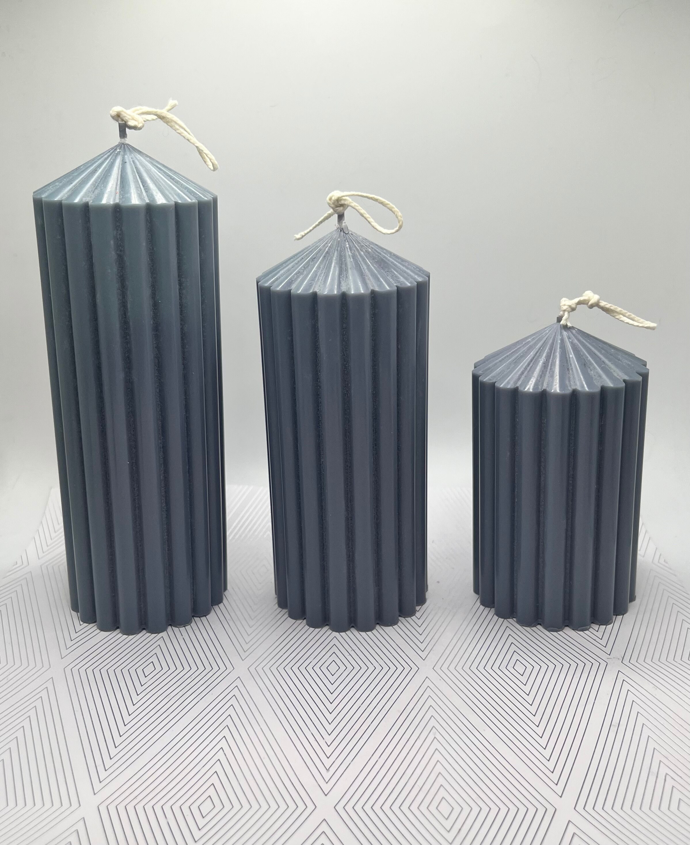 Ribbed Pillar Candle Sets - 3 Piece - Etsy