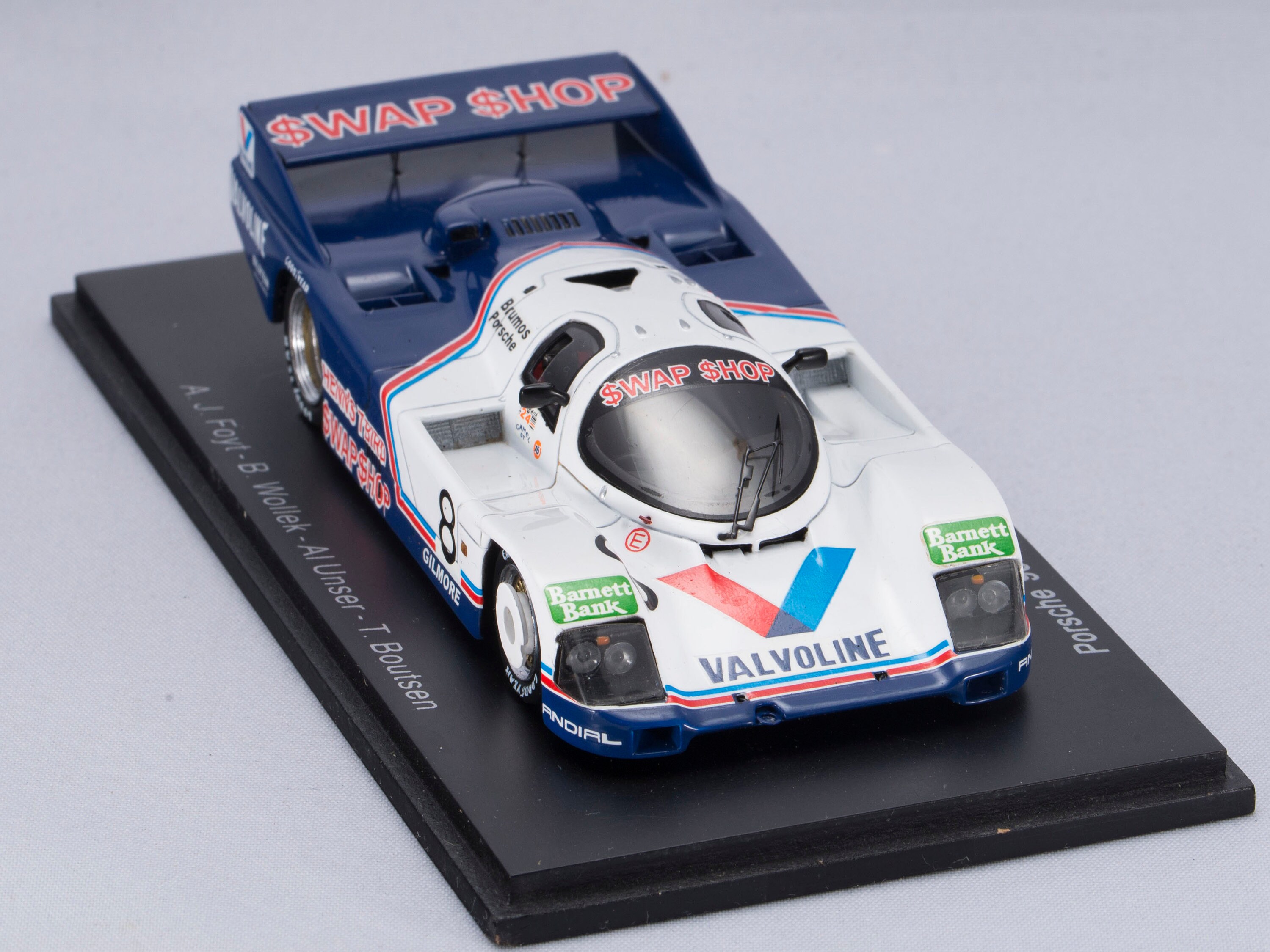 1:43 Porsche 962C Foyt Wollek Al Unser Boutsen Valvoline 24h