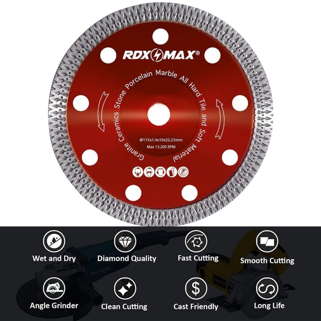 115mm 4.5 Angle Grinder Disc Thin Diamond Dry Cutting Disc Porcelain