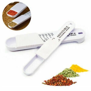 2Pcs Adjustable Measuring Spoons Sets with Retail Box Plastic