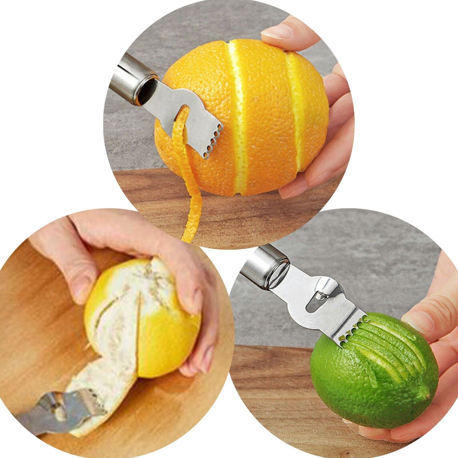 NEW Citrus Lemon Zester Peeler Grater Stainless Steel Lime Oranges Kitchen  Tool New 