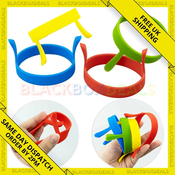 4 x Silicone Egg Frying Rings Fried Fryer Poacher Mould Perfect For Pancake Ring