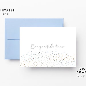 Tarjeta de felicitación imprimible PDF Descargar Tarjeta de felicitación Tarjeta de compromiso de boda Tarjeta de felicitación elegante Tarjeta de aniversario Imprimir