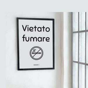 Airbnb insegna italiano, Vietato fumare, Messaggio per ospiti italiano, regole della casa italiano, Airbnb, stampa e incornicia, Airbnb sign