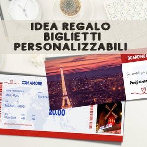 Idéia de presente de passagem aérea Presente personalizável para ele Presente para ela Presente para casais Presente original Cartão imprimível Presente